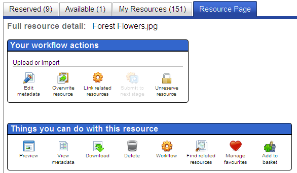 workflow
 in resource page diagram