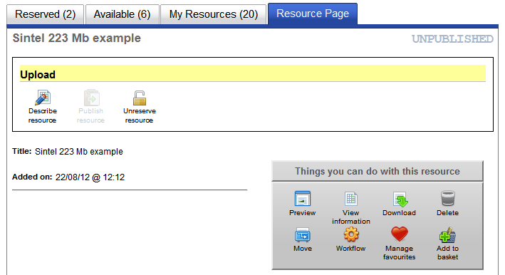 workflow in resource page diagram